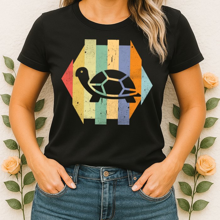 Retro Turtle Silhouette  Womens T-Shirt