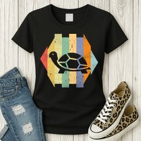 Retro Turtle Silhouette  Womens T-Shirt