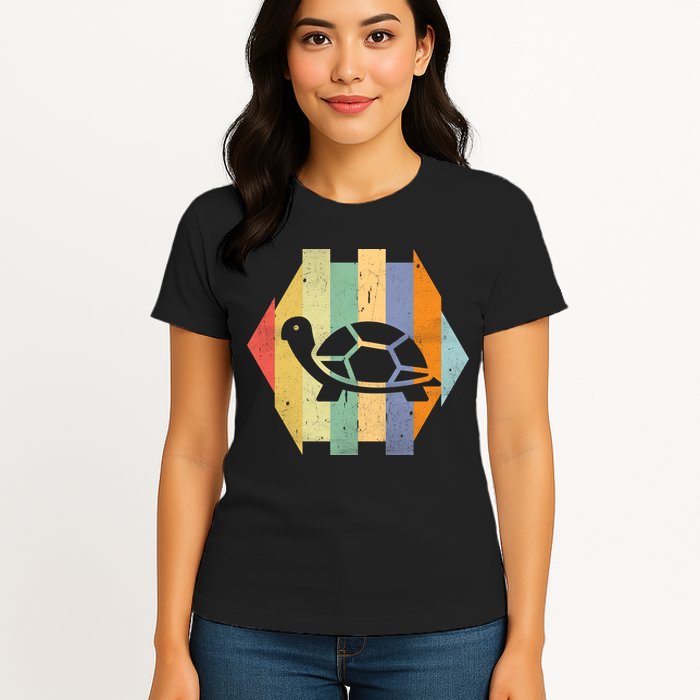 Retro Turtle Silhouette  Womens T-Shirt
