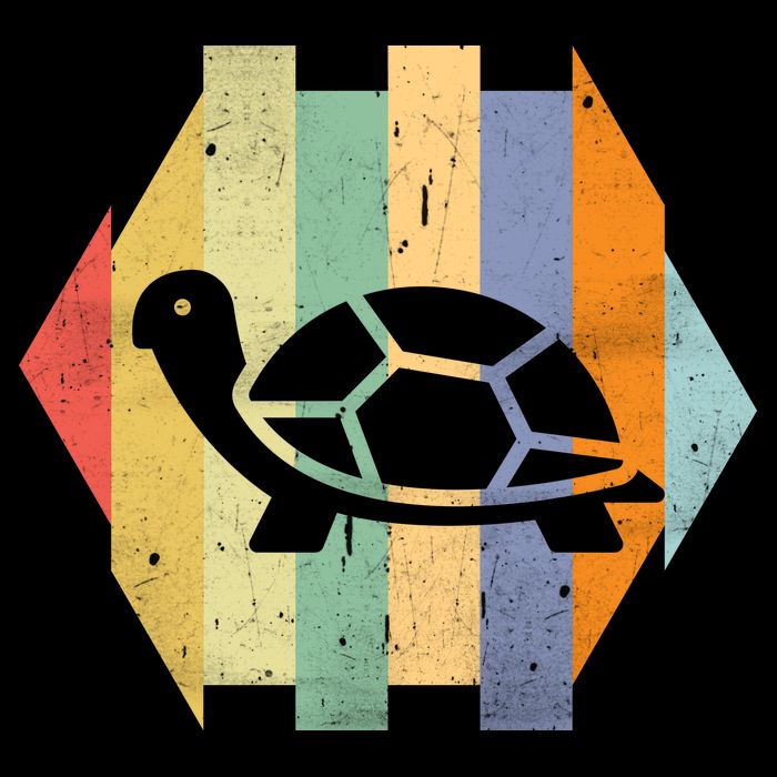 Retro Turtle Silhouette  Womens T-Shirt