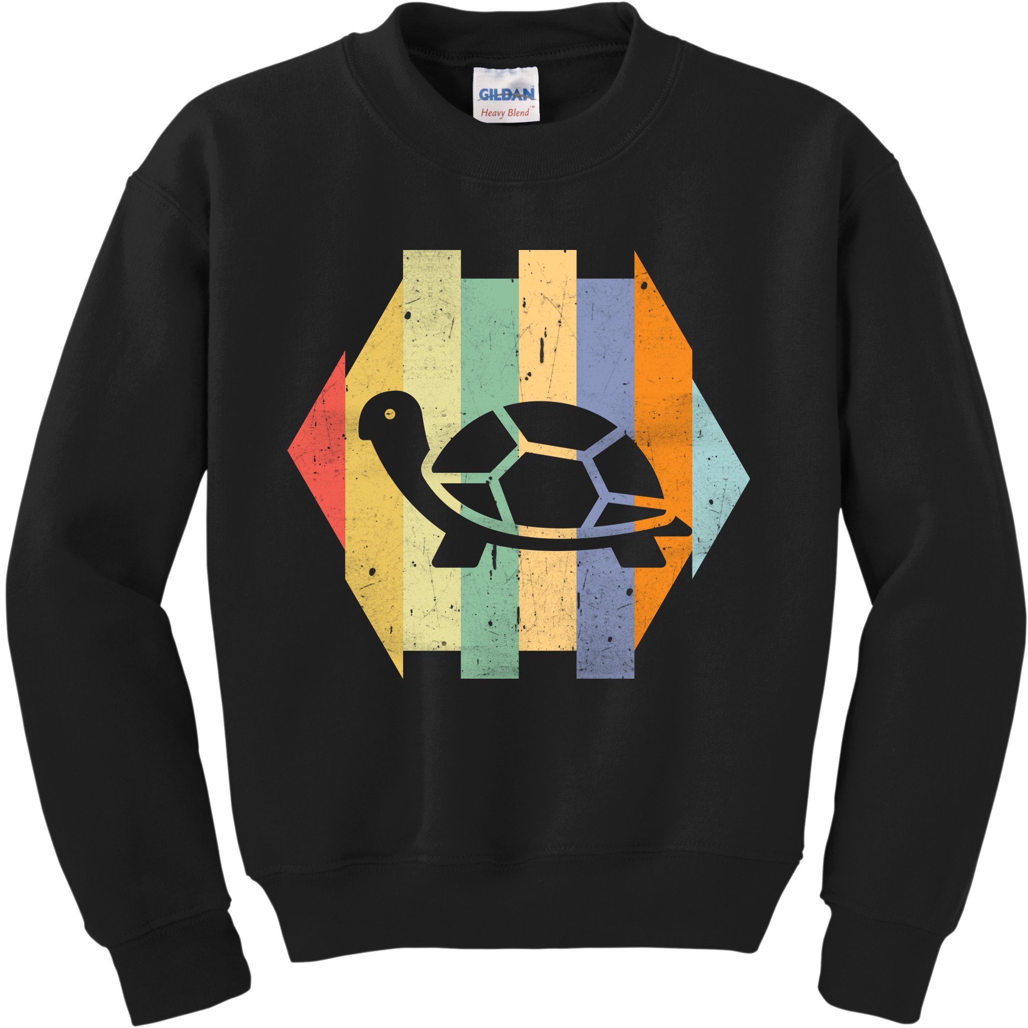 Retro Turtle Silhouette  Kids Sweatshirt
