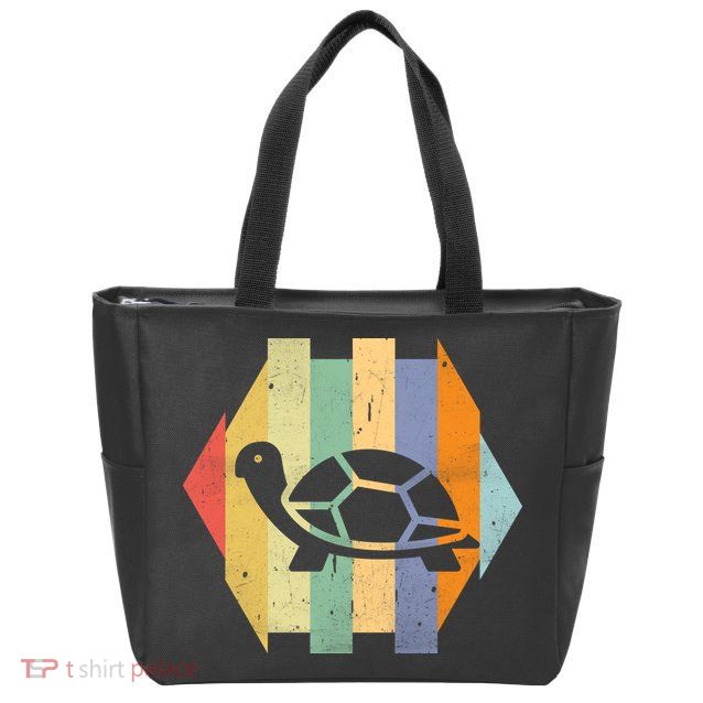 Retro Turtle Silhouette  Zip Tote Bag
