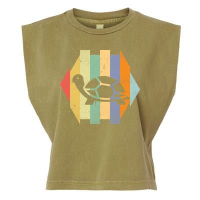 Retro Turtle Silhouette  Garment-Dyed Women's Muscle Tee