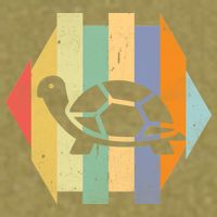 Retro Turtle Silhouette  Garment-Dyed Women's Muscle Tee