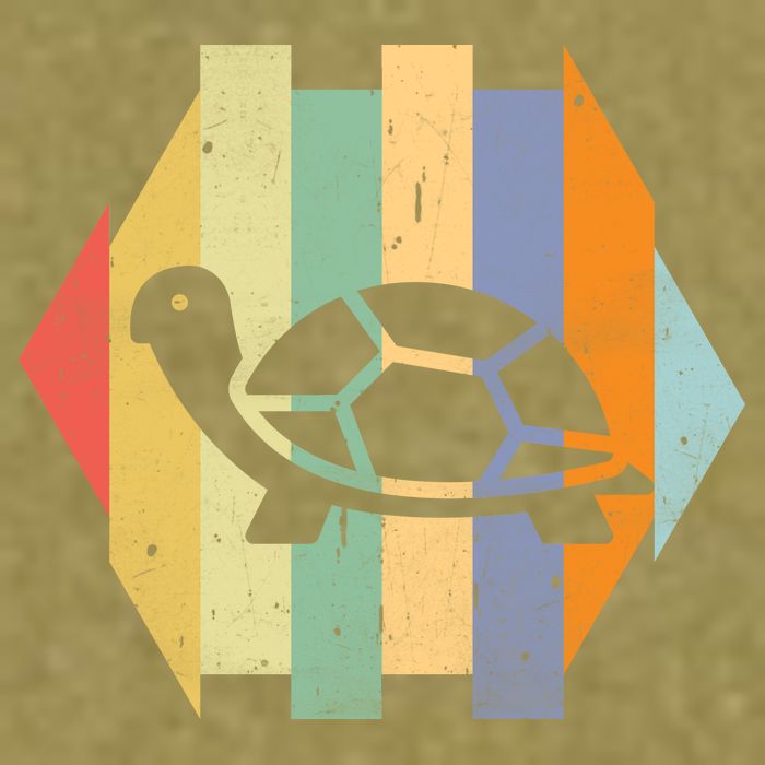 Retro Turtle Silhouette  Garment-Dyed Women's Muscle Tee