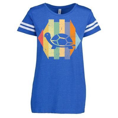 Retro Turtle Silhouette  Enza Ladies Jersey Football T-Shirt