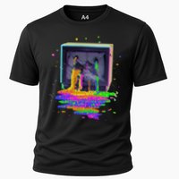 Retro TV Television Pixel Splatter Performance Shirt