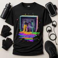 Retro TV Television Pixel Splatter Performance Shirt