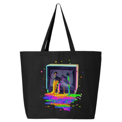 Retro TV Television Pixel Splatter 25L Jumbo Tote