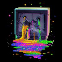 Retro TV Television Pixel Splatter Crop Top