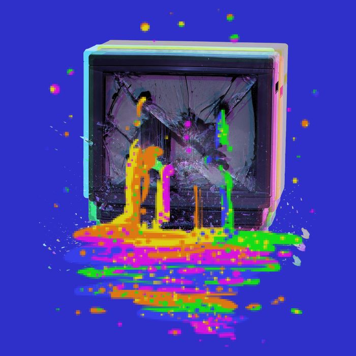 Retro TV Television Pixel Splatter Apron
