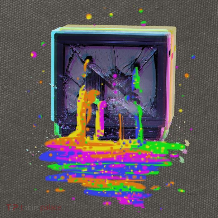 Retro TV Television Pixel Splatter Cotton Canvas Backpack