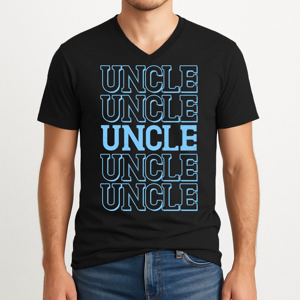 Retro Uncle Pattern V-Neck T-Shirt
