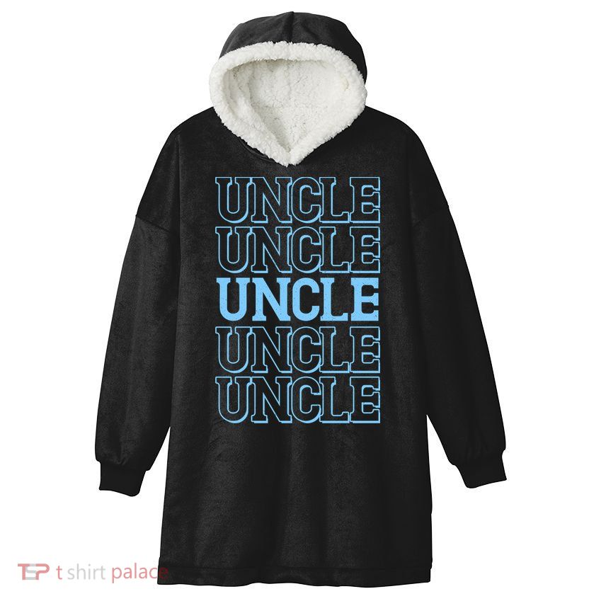 Retro Uncle Pattern Hooded Wearable Blanket