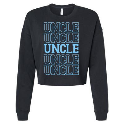 Retro Uncle Pattern Cropped Pullover Crew