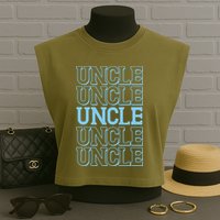 Retro Uncle Pattern Garment-Dyed Women's Muscle Tee