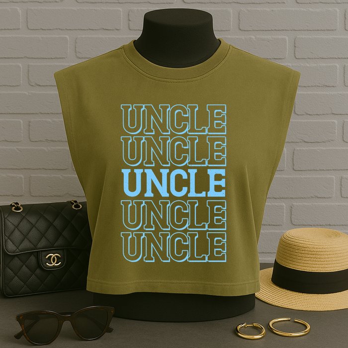 Retro Uncle Pattern Garment-Dyed Women's Muscle Tee