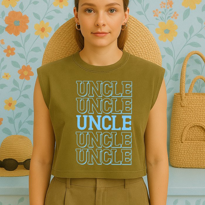 Retro Uncle Pattern Garment-Dyed Women's Muscle Tee