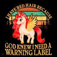 Retro Unicorn I Have Red Hair Warning Label Impact Tech Backpack