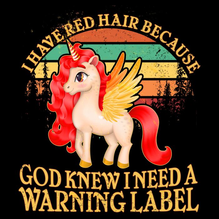 Retro Unicorn I Have Red Hair Warning Label PosiCharge Competitor Tank
