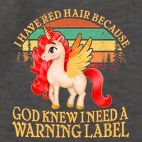 Retro Unicorn I Have Red Hair Warning Label Vector Backpack