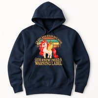 Retro Unicorn I Have Red Hair Warning Label Hoodie
