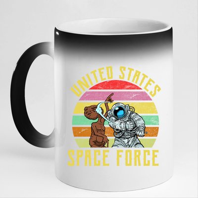 Retro United States Space Force Alien 11oz Black Color Changing Mug