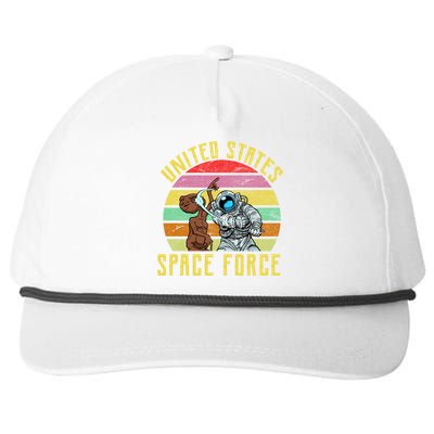 Retro United States Space Force Alien Snapback Five-Panel Rope Hat