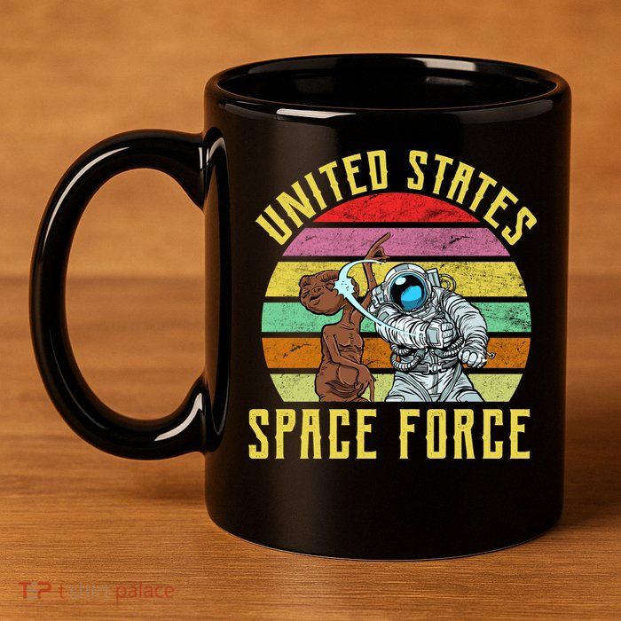 Retro United States Space Force Alien 11oz C Handle Ceramic Mug