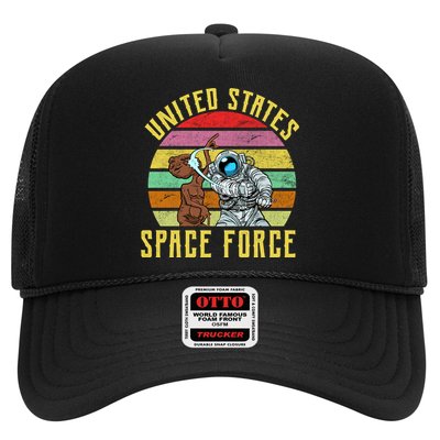 Retro United States Space Force Alien Trucker Hat