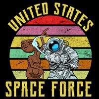 Retro United States Space Force Alien Cropped Pullover Crew