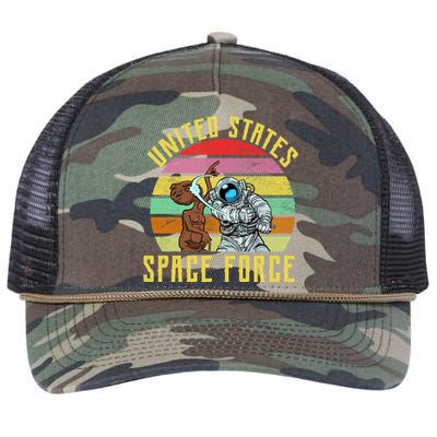 Retro United States Space Force Alien Retro Rope Trucker Hat Cap