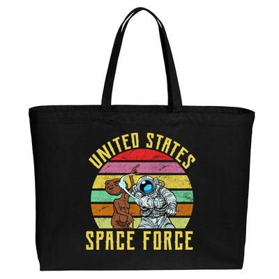 Retro United States Space Force Alien Cotton Canvas Jumbo Tote