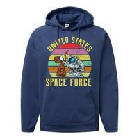 Retro United States Space Force Alien Performance Fleece Hoodie