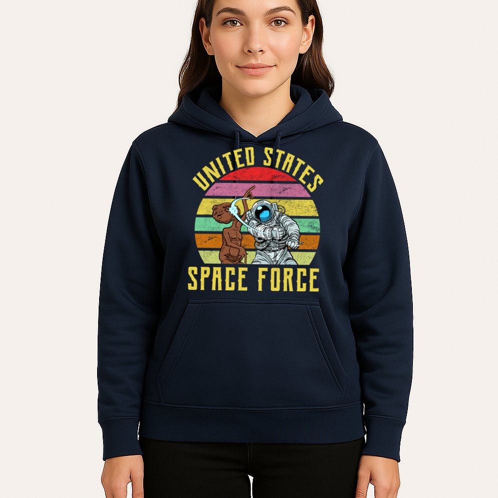 Retro United States Space Force Alien Hoodie