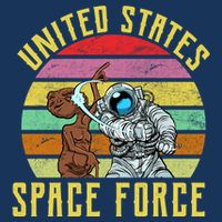 Retro United States Space Force Alien Long Sleeve Shirt