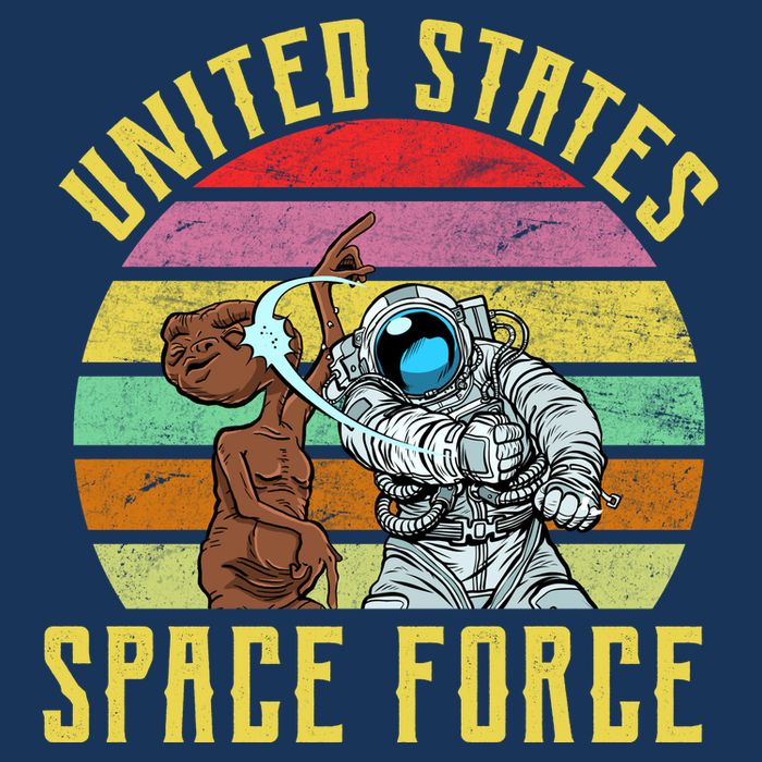 Retro United States Space Force Alien Long Sleeve Shirt