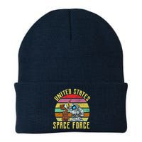 Retro United States Space Force Alien Knit Cap Winter Beanie