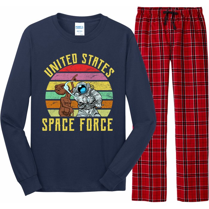 Retro United States Space Force Alien Long Sleeve Pajama Set