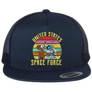 Retro United States Space Force Alien Flat Bill Trucker Hat