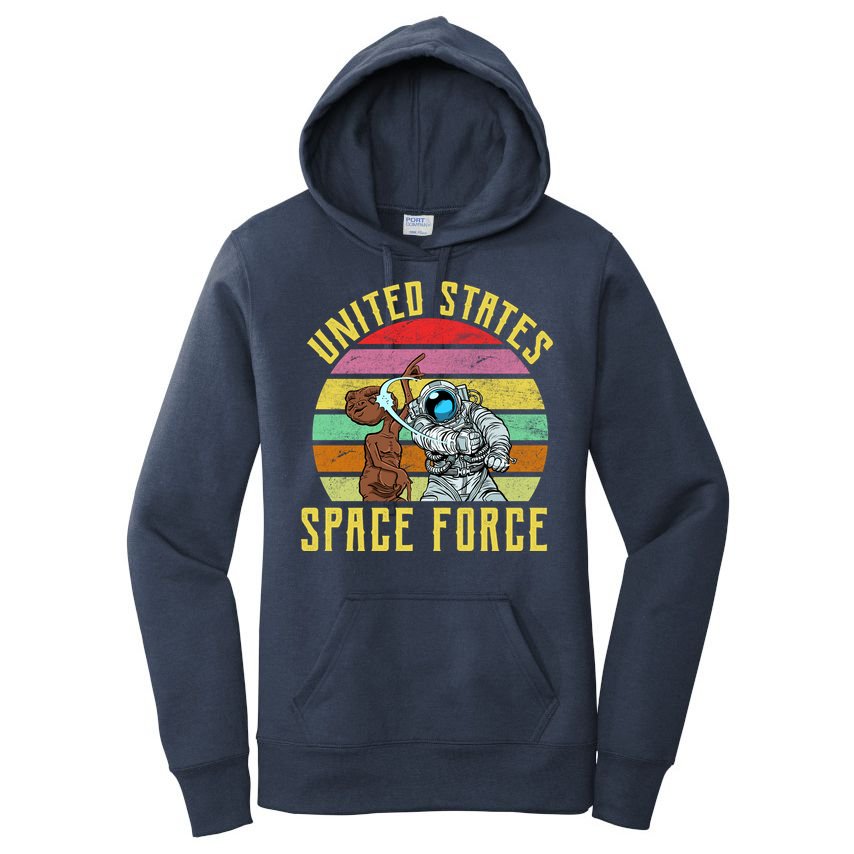 Retro United States Space Force Alien Women's Pullover Hoodie