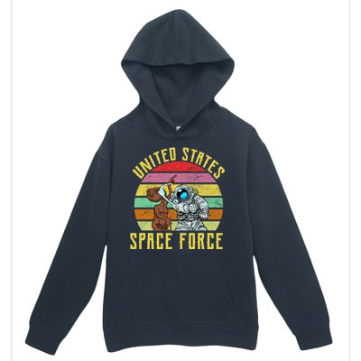 Retro United States Space Force Alien Urban Pullover Hoodie