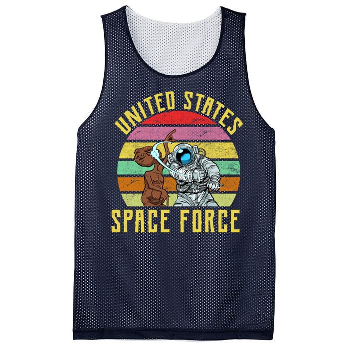 Retro United States Space Force Alien Mesh Reversible Basketball Jersey Tank