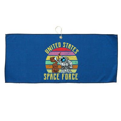 Retro United States Space Force Alien Large Microfiber Waffle Golf Towel