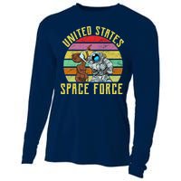 Retro United States Space Force Alien Cooling Performance Long Sleeve Crew