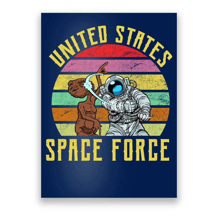 Retro United States Space Force Alien Poster