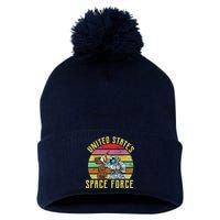 Retro United States Space Force Alien Pom Pom 12in Knit Beanie