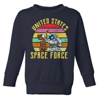 Retro United States Space Force Alien Toddler Sweatshirt