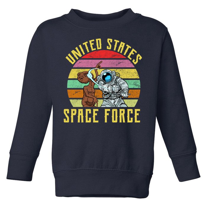 Retro United States Space Force Alien Toddler Sweatshirt