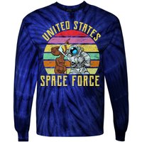 Retro United States Space Force Alien Tie-Dye Long Sleeve Shirt